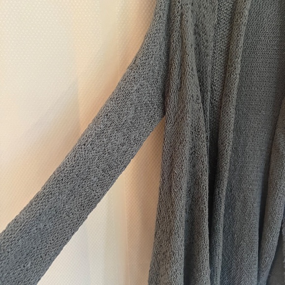 VINCE Wrap Open Front Cardigan Sweater Asymmetric Dark Gray Sz M - Picture 3 of 12